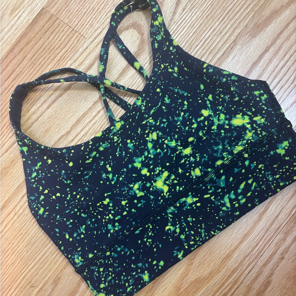 lululemon athletica Black and Green Sports Bra